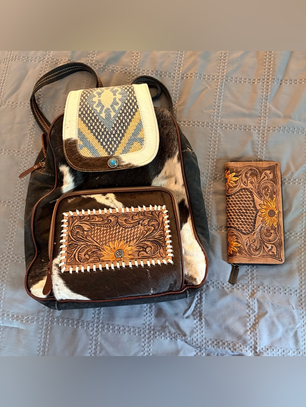 Myra Bag Cream and Black Lined Interior Tote